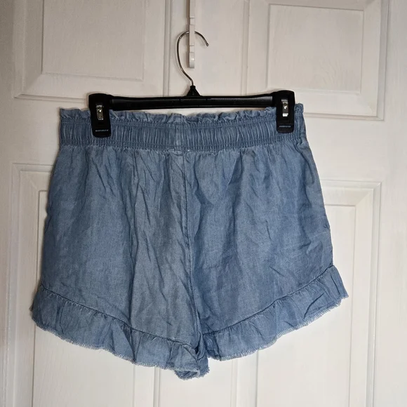 Aerie Chambray Medium Blue Pull On Shorts - Picture 4 of 12